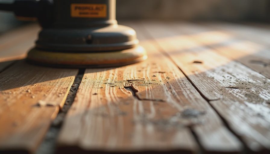 Before and after sanding comparison on old oak hardwood floor