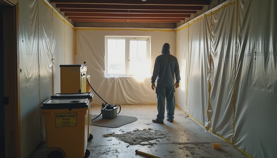 Professional asbestos abatement containment setup for safe removal
