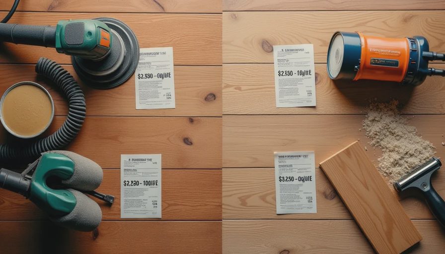 Cost comparison between refinishing and replacing hardwood floors with real tools and materials