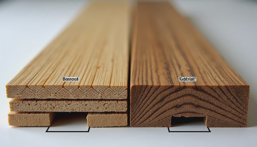 Material structure comparison between bamboo and traditional hardwood