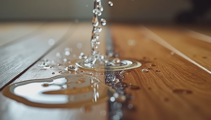 Everyday spills on waterproof LVP in kitchen setting