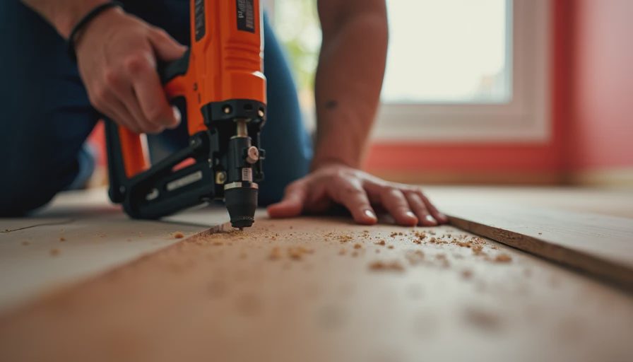 Visual context for hardwood floor installation tools