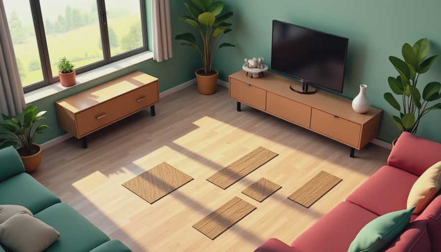 Illustration for vinyl plank layout patterns