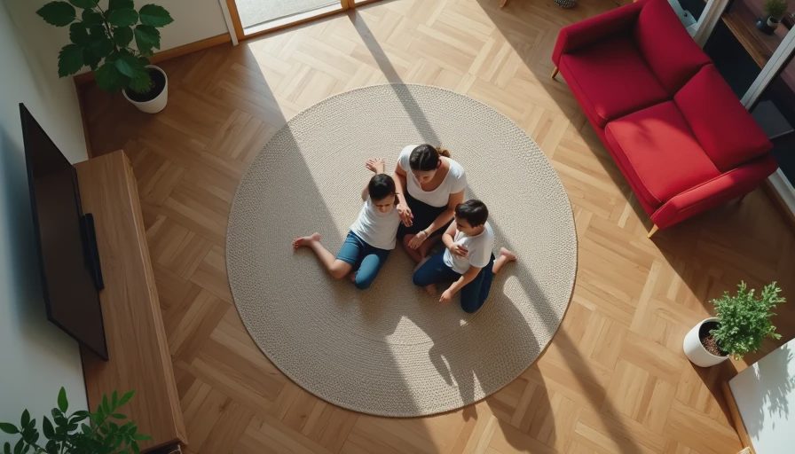 Visual context for white oak parquet flooring