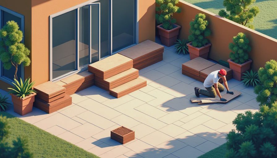 Visual context for sandstone floor tile