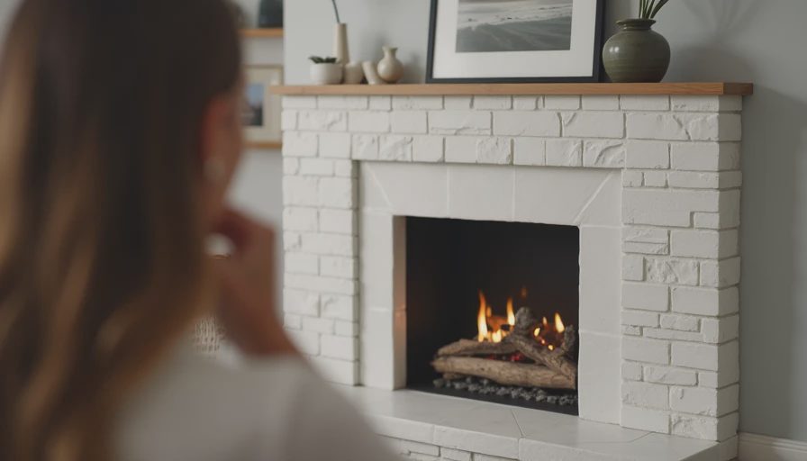 Illustration for porcelain tile fireplace surround