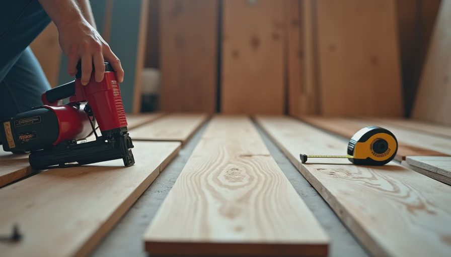 Visual context for hardwood flooring nailer